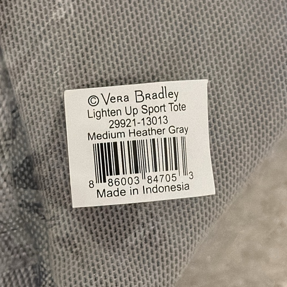 NWT Vera Bradley Sport Tote Heather Grey - Picture 5 of 5